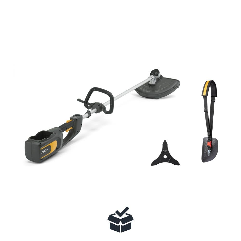 STIGA BC 700e Akku-Rasentrimmer, 500W, Schnittbreite 38cm, ohne 48V (4Ah) Akku, schwarz/orange