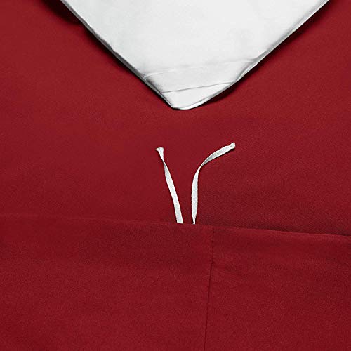 Image of 100% Cotton Duvet /Quilt Cover Set Hidden Zipper Closure 600TC Ultra Soft Durable for King Size Bed(Burgundy)
