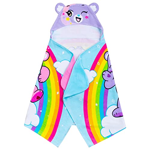 Image of Care Bears Bath /Pool /Beach Soft Cotton Terry Hooded Towel Wrap, 24 in x 50 in, By Franco Kids