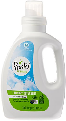 Amazon Brand - Presto! 96% Biobased Concentrated Liquid Laundry Detergent, Fragrance Free, 106 Loads (2-pack, 40oz/53 loads each) - Thumbnail 5