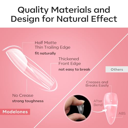 Image of Modelones Almond & Square & Round Nail Tip, Multi-type 3 Styles Gel Tips