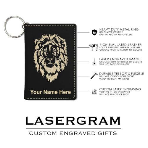 LaserGram ID Holder Wallet, Hamburger, Personalized Engraving Included (Black with Gold)4