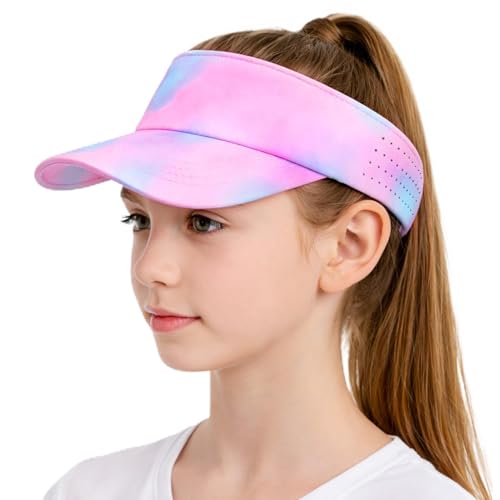 Kids Sun Visor Hats for Girls Boys Mesh Sports Hats Summer Outdoor Running Tennis Golf Visor Hat Age 3-14