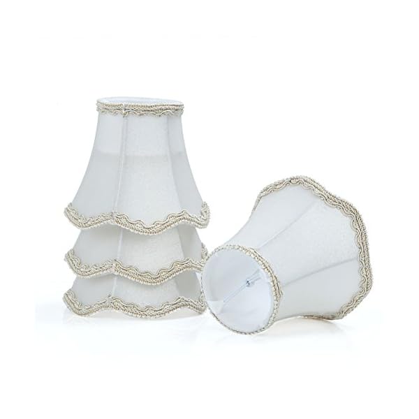Fuloon Set of 6 Clip On Lamp Shade Kit Little Upright Candle Chandelier Drop Light Lampshade - Image 10