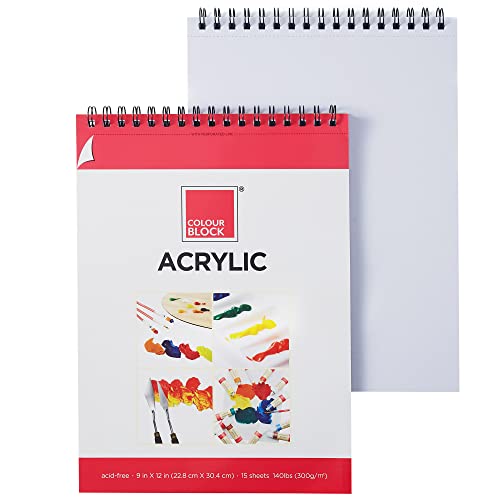Papier acrylique anti-gondolage COLOUR BLOCK à spirales pour débuter le dessin sans frustration
