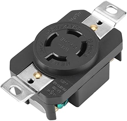 Leviton 8410 20-Amp, 125/250V Single Receptacle - Commercial Grade, Black, Straight Blade