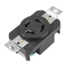 Oumefar Lock Female Wall Outlet Receptacle, NEMA L14-20R 20A 125V-250V Lock Receptacle for Generator Cord Assembly, US Four Hole Power Female Plug Industrial Grade Grounding