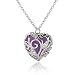 Harmily Glow in Dark Women Necklace Hollow Out Heart Crystal Pendant Luminous Chocker Necklace