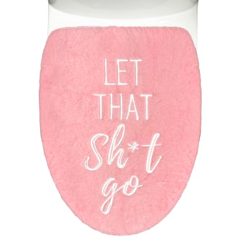 Funny Bathroom Decor Toilet Lid Cover Pink Bathroom Accessories Soft Fun Seat Covers 17.5x15 Restroom Fits Most Oblong Round Elongated Toilet Lid Cute Home Room Decorations Pink