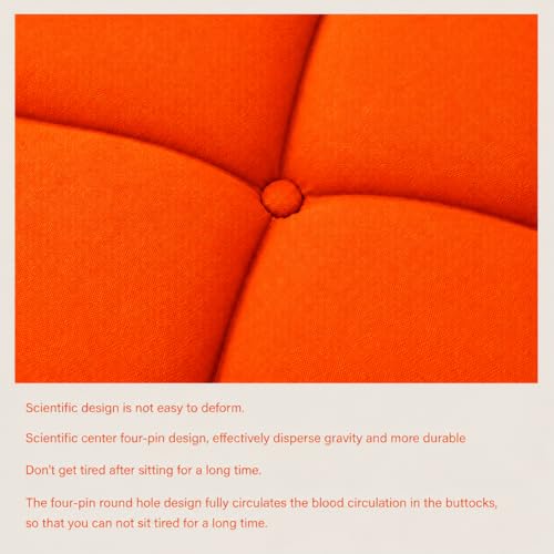 Image of KYNE Rocking Chair Cushion 18 x 50 Inch Thick Tufted Chair Cushion with Backrest and Seat Pad Soft Plush Polyester Filling Non Slip Indoor Outdoor Rocking Chair Replacement Cushion (Orange)