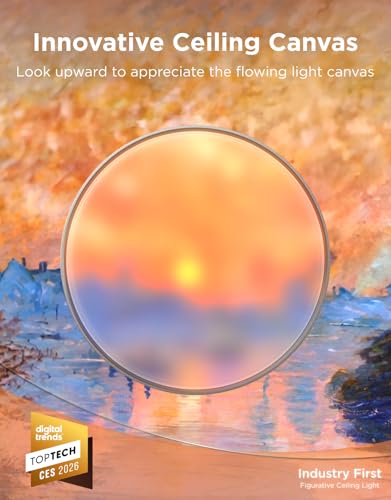 Image of Govee Ceiling Light Ultra 21 Inch, 5000LM Smart Flush Mount Ceiling Light | DIY Ceiling Canvas for Living Room, Bedroom & Game Room, Compatible with Matter & Alexa, RGBIC & Tunable White 2700K-6500K