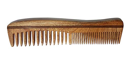 Image of Ekan 100% Natural Handmade Neem Wood Comb For Control Hair Fall And Hair Regrowth For Men And Women Pack Of 1 (Neem wood Comb Model no -9 2D)