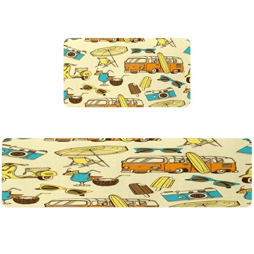 Tapis de cuisine antidérapant lavable absorbant lot de 2 de sol - 2