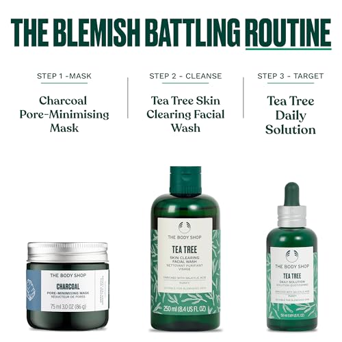 The Body Shop Tea Tree 3-in-1 Wash, Scrub & Mask (1x 125ml), Face Cleanser for Blemished Skin, With Tea Tree Oil & Salicylic Acid, Purifies, Exfoliates & Clarifies, Suitable for Blemished Skin - Image 6
