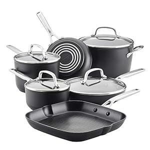 KitchenAid Hard Anodized Induction Nonstick Cookware Pots and Pans Set, 10 Piece, Matte Black