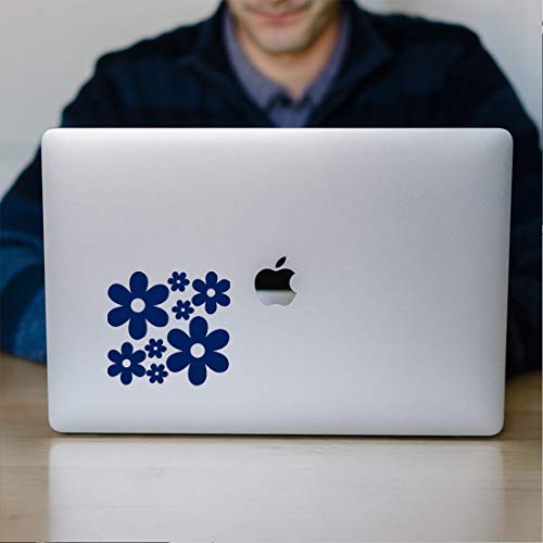 Image of Groovy Daisy Flower (Navy Blue) (Set of 2) Premium Waterproof Vinyl Decal Stickers for Laptop Phone Accessory Helmet Car Window Bumper Mug Tuber Cup Door Wall Decoration