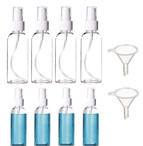Preisvergleich Produktbild Sprühflasche Feinen Nebel Transparente Plastik Sprühflaschen Parfumzerstäuber Reise Zerstäuber Sprayflasche leer Wiederverwendbare Feine Nebel,Tragbares Reiseflaschen Set (4 * 100ml&4 * 30ml)