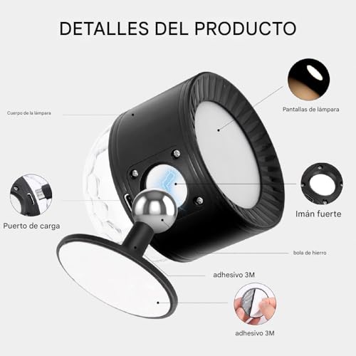 Aplique de pared recargable con luz DJ nocturna para pasillos 7