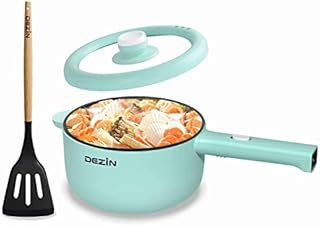 Dezin Electric Cooker, 2L Non-Stick Sauté Pan, Rapid Noodles Cooker, Mini Pot for Steak, Egg, Fried Rice, Ramen, Oatmeal, Soup with Power Adjustment, College Dorm Room Essential(Egg Rack Included)