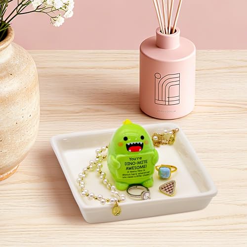 Image of PUDDING CABIN Funny Birthday Gifts for Women Dinosaur Ring Holder Dish for Rings Earrings Necklace Bracelets Jewelry Organizer Cute Room Decor, Mothers Day Gift for Mom Friendship Christams