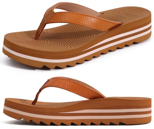 Image of KuaiLu Women's Arch Support Platform Flip Flop Sandals