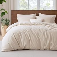 Lanqinglv Bettwäsche-Set 135x200 - Stonewashed Leinen-Optik Mit 85% Baumwolle