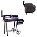 Nexos Trading BBQ Grill Smoker Grillwagen Holzkohlegrill 2 Kammern Barbecue 125x60x120 cm 28 kg Transporträder Temperaturanzeige inkl. Schutzplane Abdeckung