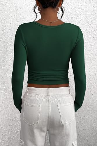 Image of PRETTYGARDEN Women's Fall Long Sleeve Henley T Shirts