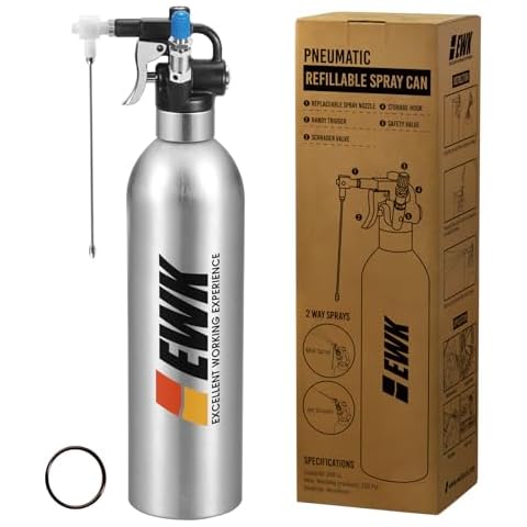EWK Patented Aluminum Refillable Aerosol Spray Can, Pneumatic Sprayer for Lubrication and Anti-Rust Cover