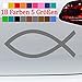 Taufe Fisch Aufkleber Firmung Sticker Ichthy Auto Sticker Kirche Jesus 90-Silber 10x4cm