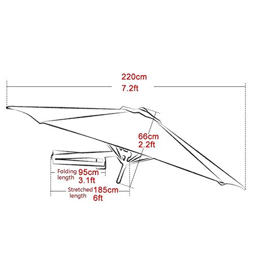Parasol para balcon estrecho que elimina la base central en patios 3