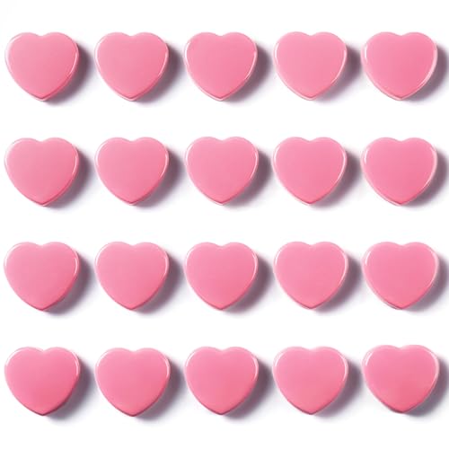 20 imanes decorativos en forma de corazón color rosa