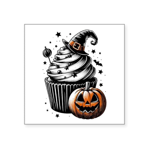 CafePress Halloween Cupcake Square Sticker (10 Pack)
