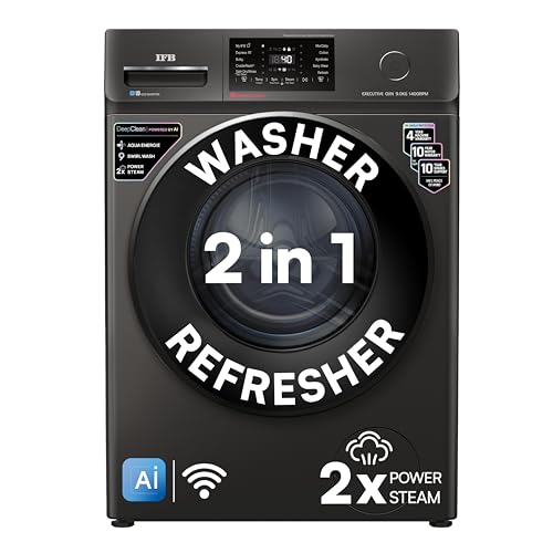 Image of IFB 9 Kg 5 Star, DeepClean Technology, AI Powered, WiFi, Fully Automatic Front Load Washing Machine (EXECUTIVE OXN 9014 CMS, PowerSteam, 9 Swirl, Steam Refresh, Inbuilt Heater, Eco Inverter, Onyx)