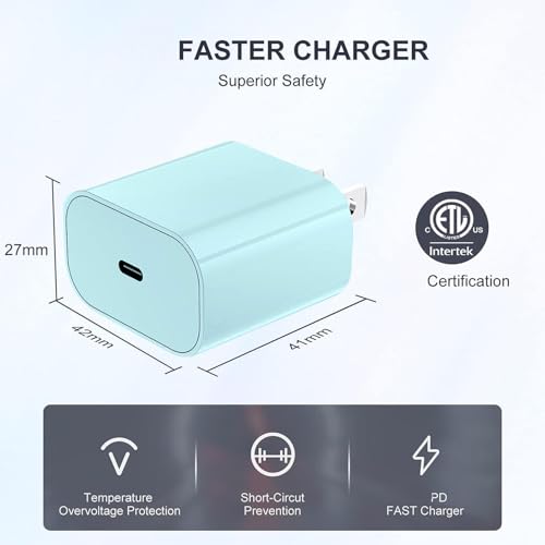 Image of iPhone Fast Charger,Type C Wall Charger Block Plug and 6ft USB C to Lightning Charging Cable Cord Long,Power Adapter Cube Brick Box for Apple iPhone 14 Pro Max /14 Plus /14 /13 /12 Mini /11 /XS Max /XR /iPad