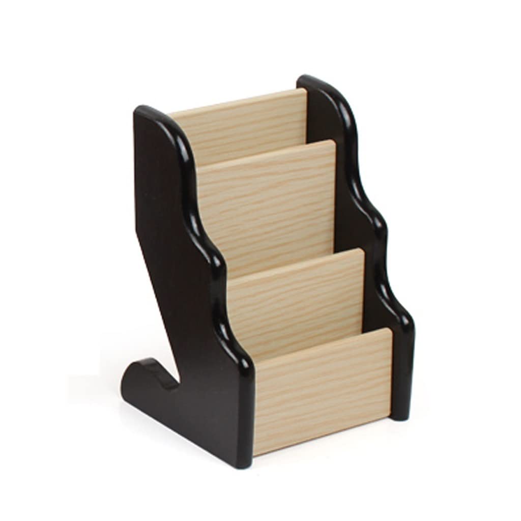 Visitenkartenhalter aus Holz, mehrschichtig, Visitenkartenbox zum Platzieren von Visitenkarten, dreilagiger Visitenkartenhalter, Visitenkartenhalter, Clip, Visitenkartenbuch, Kartenhalter (B)