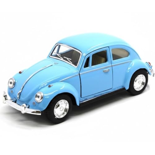 Image of Vintage Die-Cast Metal Toy Car with Openable Doors & Pull Back Action, 1:36 Scale Classic Model Vehicle, Durable Metal Body, Kids Toy Gift for Boys & Girls 3+ Years (Pack of 1) (Blue)