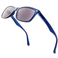 VITENZI Óculos de Sol com Leitores para Homens e Mulheres Óculos de Sol Retrô Coloridos com Leitores Completos - Prato em Azul Escuro 2,75