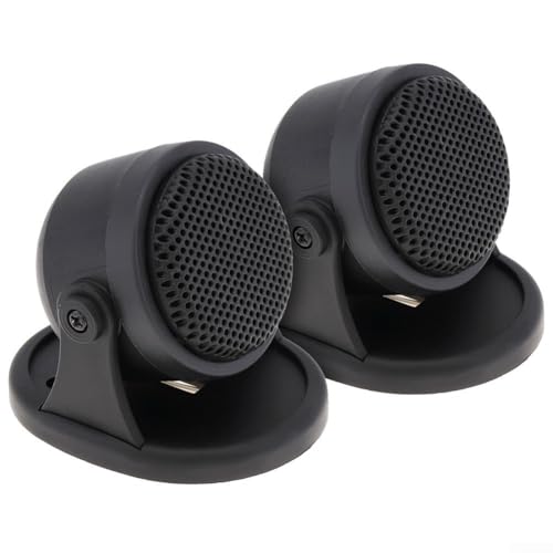 babominimer Altavoces de agudos de cúpula de coche, 2 unidades, impedancia de 4 Ω, sensibilidad de 91 dB, rango de frecuencia de 5 KHz-20 KHz, altavoces de audio de alta frecuencia ABS negros para