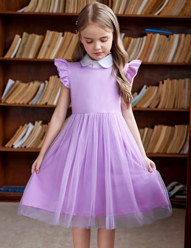 Image of Arshiner Toddler Tutu Dress Little Girls Fluffy Summer Dresses Casual Party Tulle Sundress for Kids 2-6Y