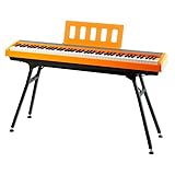 LANDTOM Intelligent 88-Key Heavy Hammer Amoy Series Digital Piano A100 Portable Electric Piano for Children Beginners and Professionals to Play Home and Outdoors (Piano with foldable stand, Orange)