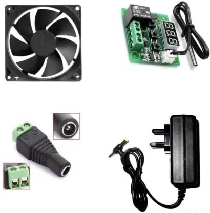 TechWiz Combo Of W1209 + 12v 2Amp Adapter + 3inch fan+ 1 Dc Connectors Screw TypeFor Diy Incubator Electronic Components Electronic Hobby Kit (B0BZJ6TTKM) Amazon Price History, Amazon Price Tracker