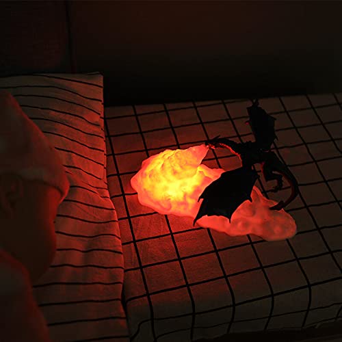 HaiMa Impression 3D Led Feu Dragon Glace Dragon Lampes Veilleuse Lumière Douce Rechargeable Pour Chambre Salon Camping Randonnée Maison Décor - Dragon De Glace
