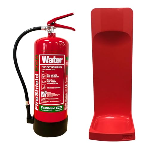 6ltr ECO Water Fire Extinguisher with Single Red Extinguisher Stand - FireShield