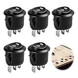 Lot de 5 Interrupteurs à Bascule 3 Positions, Bascule Rond Interrupteurs à Bascule ON/OFF/...