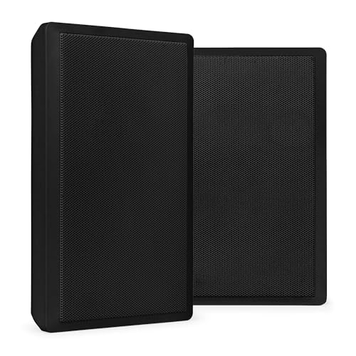 Power Dynamics PD WSF30B 5.25 Flat Wall Speakers Pair with 100V Operation, Ultra Slim 2-Way Wall Mount Speakers, ABS Body, Ideal for PA Systems & Commercial Audio Setup, Black Finish