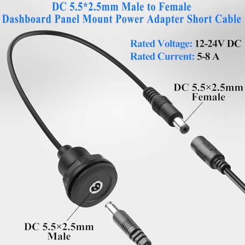 Conector de carga QIANRENON macho a hembra 5.5×2.5mm miniatura 2