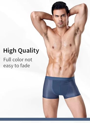 Image of 4 Pack Men's Mesh Ice Silk Underwear Boxer Briefs Breathable Underwear Trunks for Men