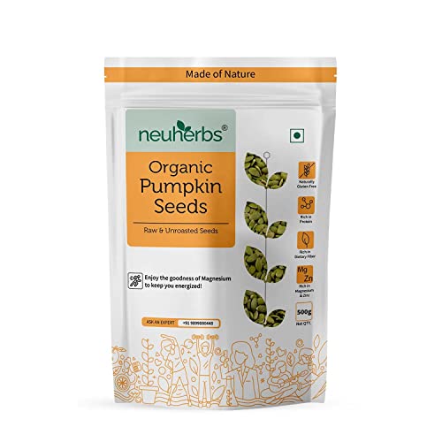 Image of Neuherbs Raw And Unroasted Pumpkin Seeds 500g - Pumpkin Seeds for Eating | Diet Snacks | Immunity Booster Seeds