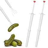 Dplolng 2 Pcs Pickle Grabber,Stainless Steel Pickle Picker Olive Grabber Pickles Pincher Tool for Kitchen Food Olive Pepper